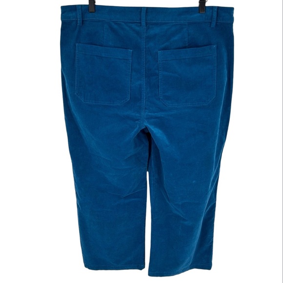 NWT J. Crew Factory Corduroy High-Rise Wide-Leg Cropped Pant in Seaport Blue 34 - Picture 8 of 11